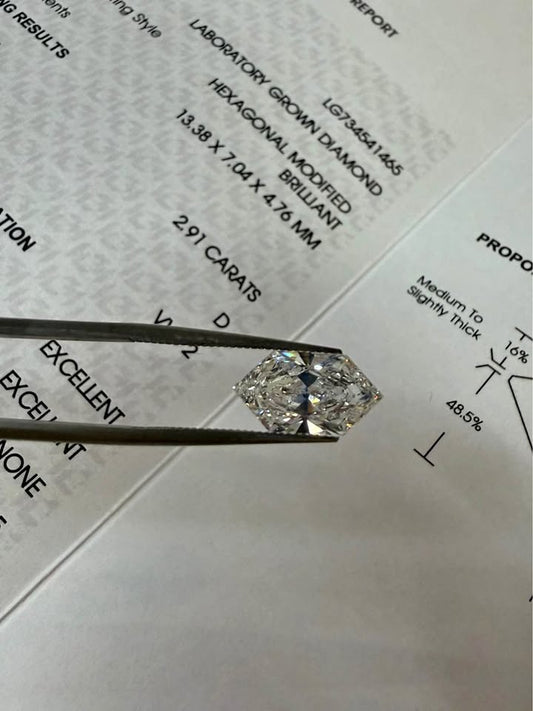 2.91ct Dutch Marquise Lab Grown Diamond