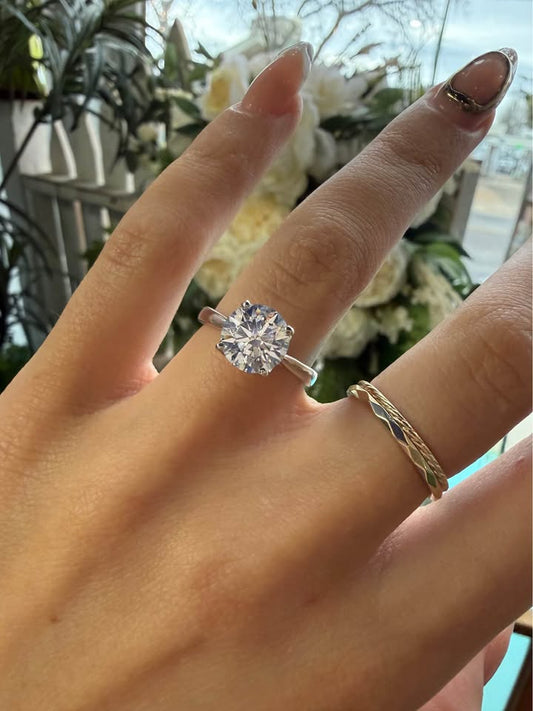 14KW 2.29ct Round Lab Grown Diamond Engagement Ring