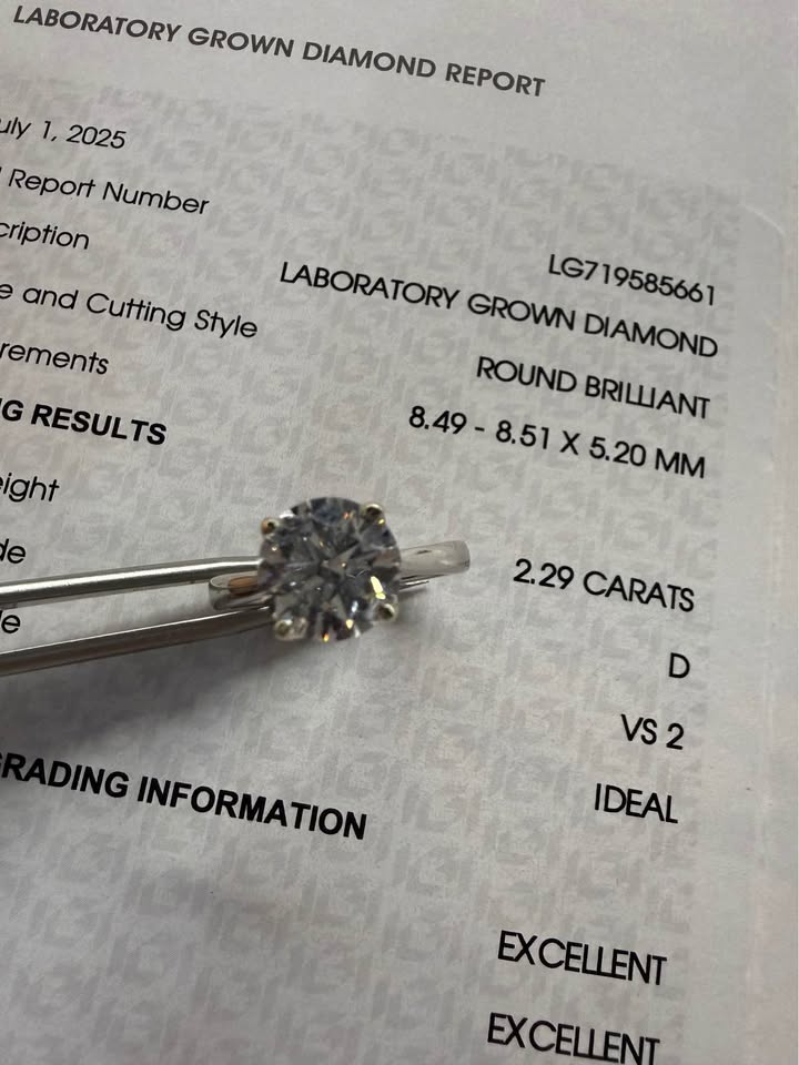 14KW 2.29ct Round Lab Grown Diamond Engagement Ring