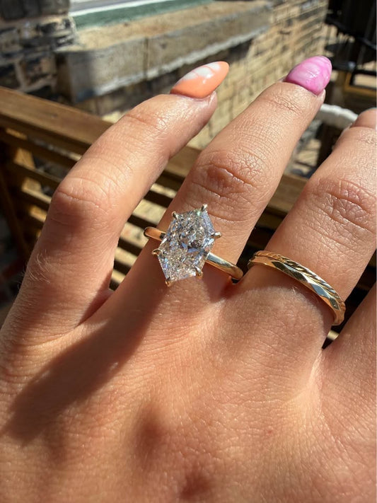 14KY 3.03ct Dutch Marquise Lab Grown Diamond Engagement Ring