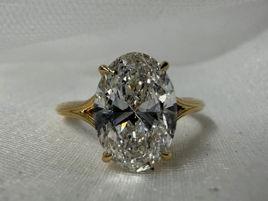 14KY 3.00ct Oval LG Diamond Engagement Ring