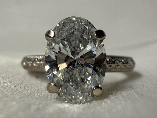 14KW 2.03ct Oval LG Diamond Engagement Ring