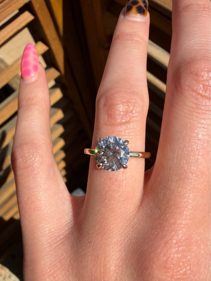 14KY 2.49ct Round Lab Grown Engagement Ring with Hidden Halo