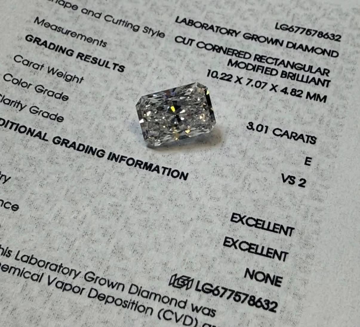 3.01 Radiant Cut LG Diamond