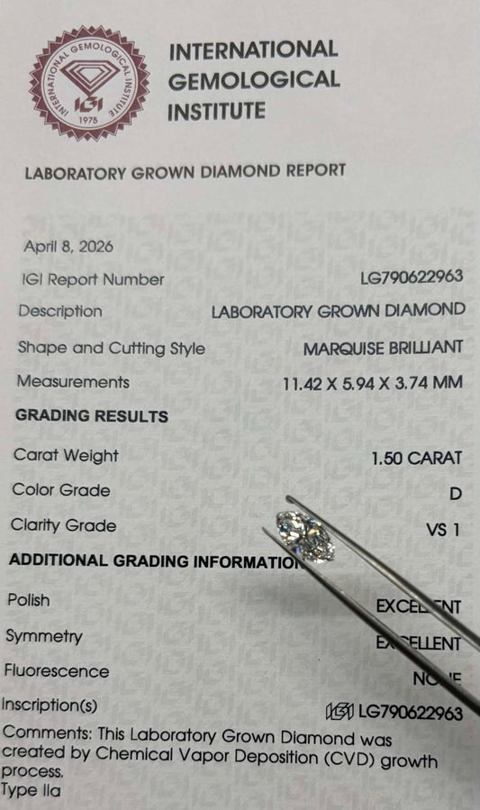 1.50ct Marquise LG Diamond