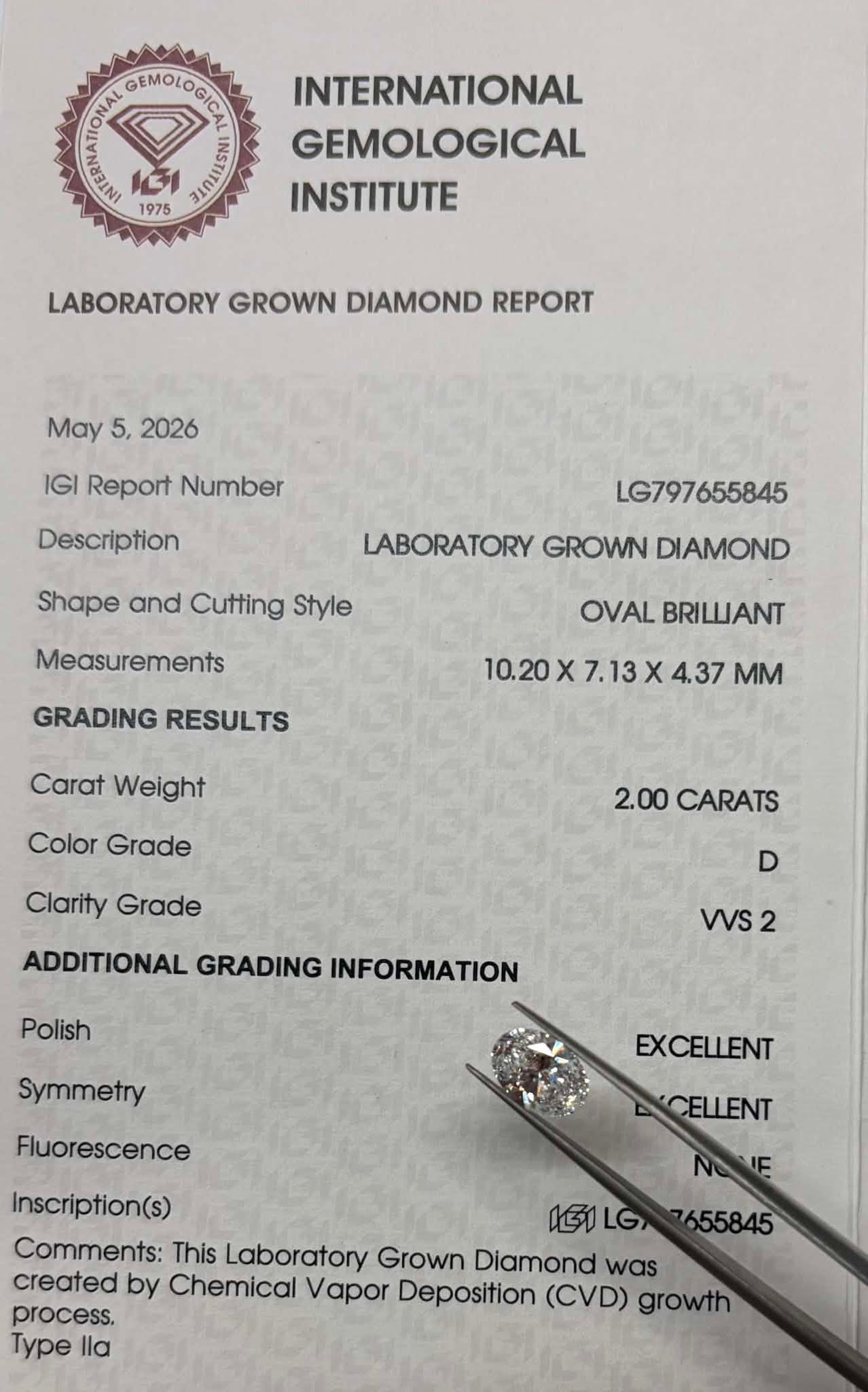 2.00ct Oval LG Diamond