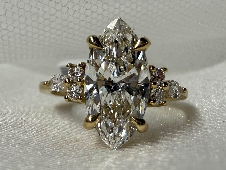14KY 2.58ct Marquise Lab Grown Diamond Engagement Ring