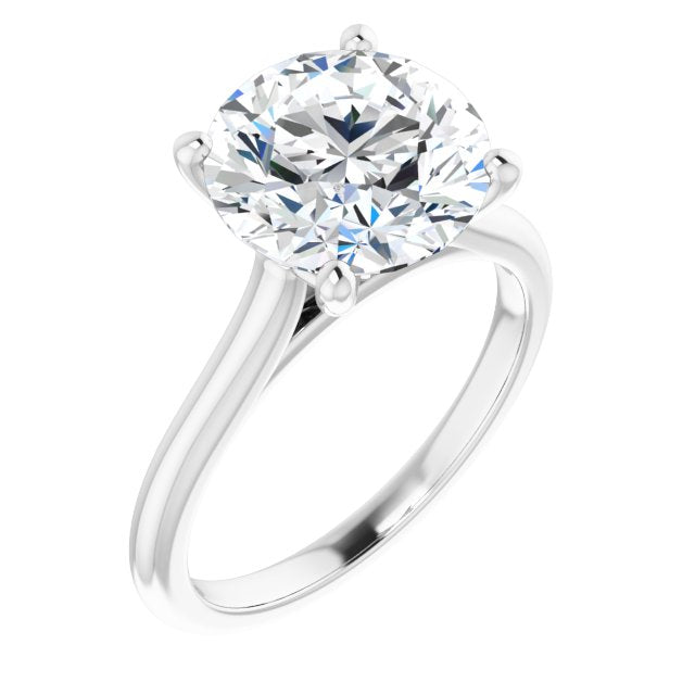 14KW 3ct Round LG Diamond Engagement Ring