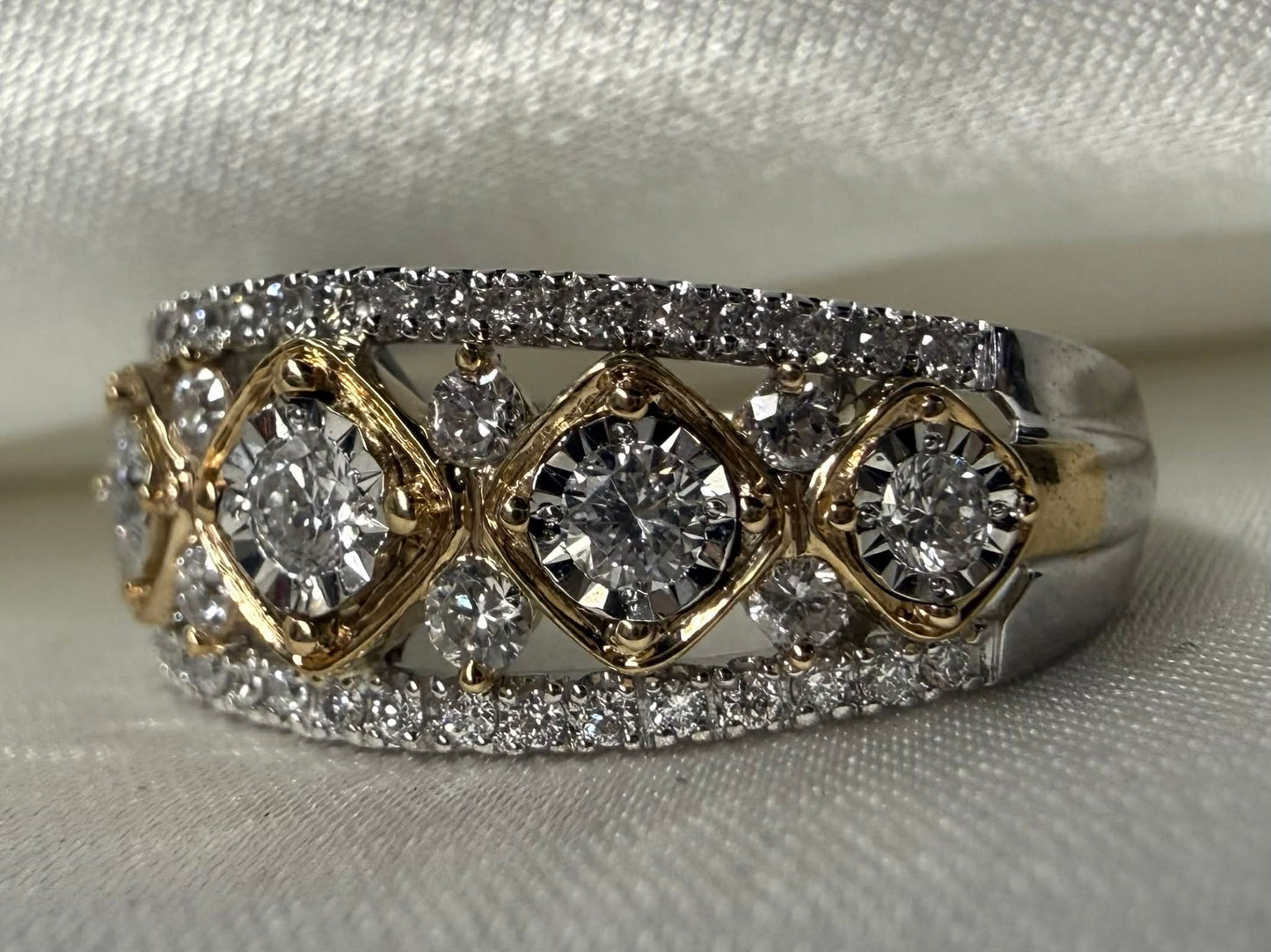 10K Two Tone .50ct Lab Grown Diamond Band