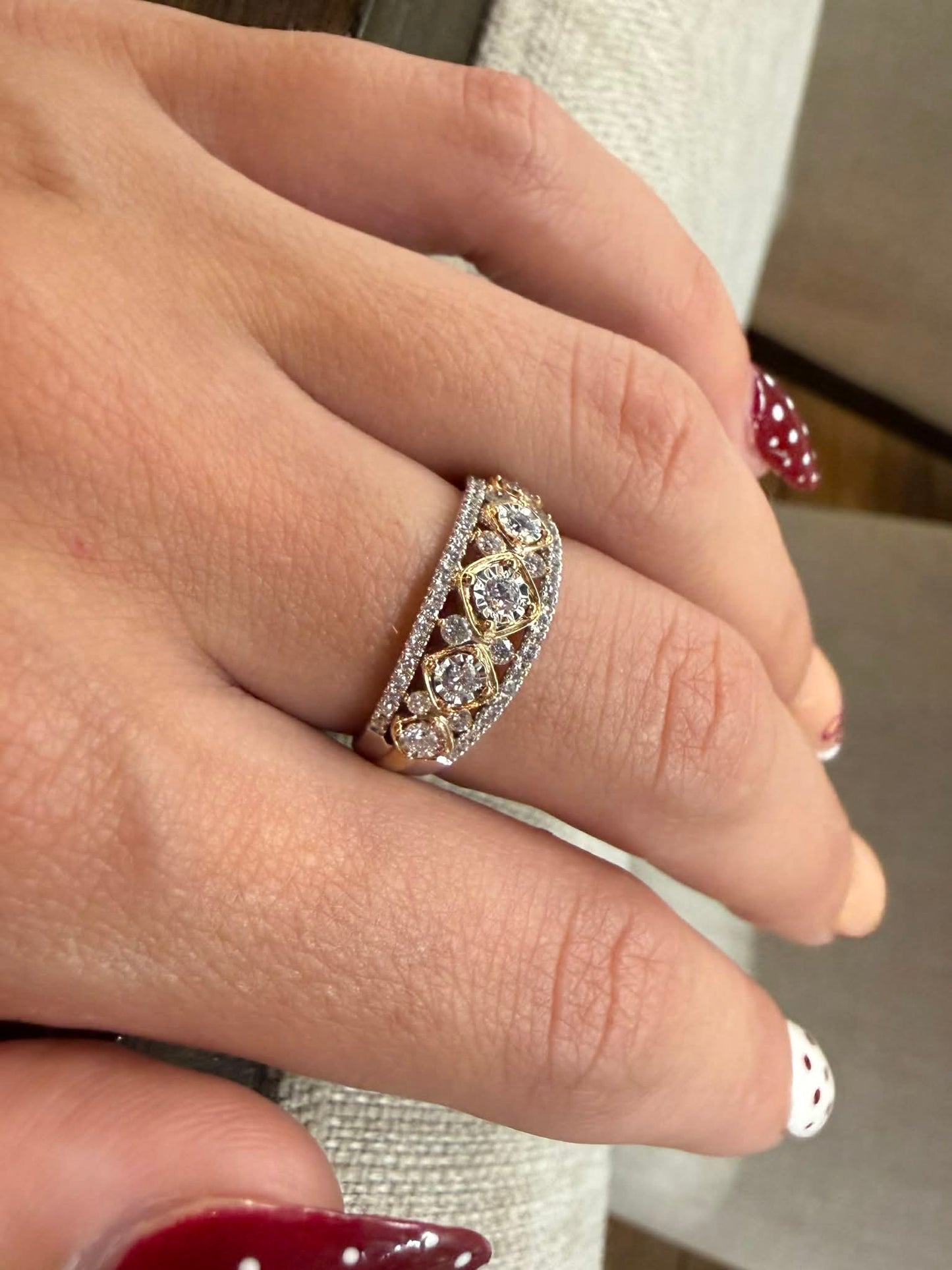 10K Two Tone .50ct Lab Grown Diamond Band