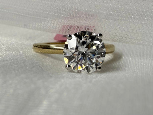 14KY 2.00ct Round LG Diamond Engagement Ring