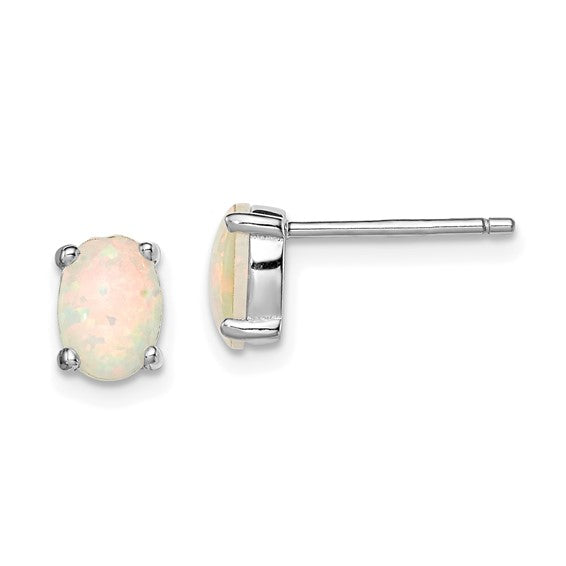 Sterling Silver and Opal Earrings