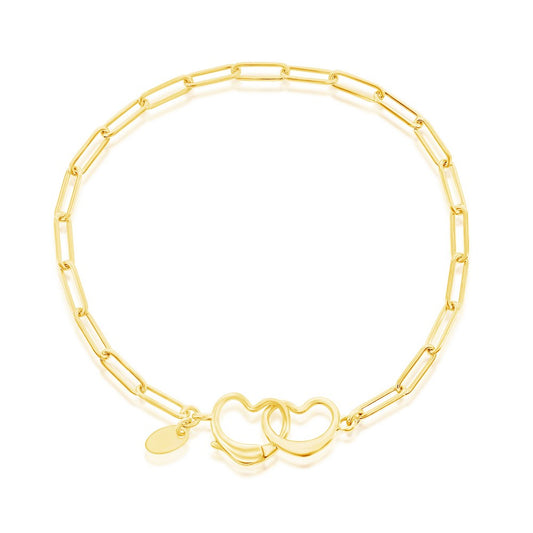 Heart Clasp Bracelet - Gold Plated