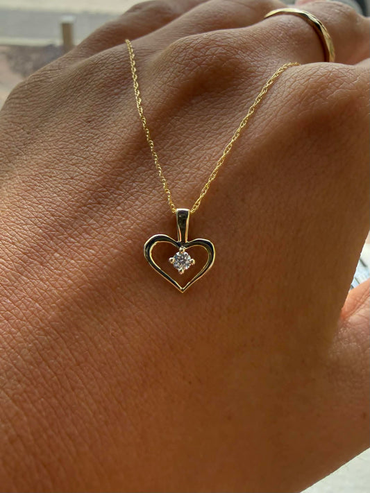 14K Heart Necklaces