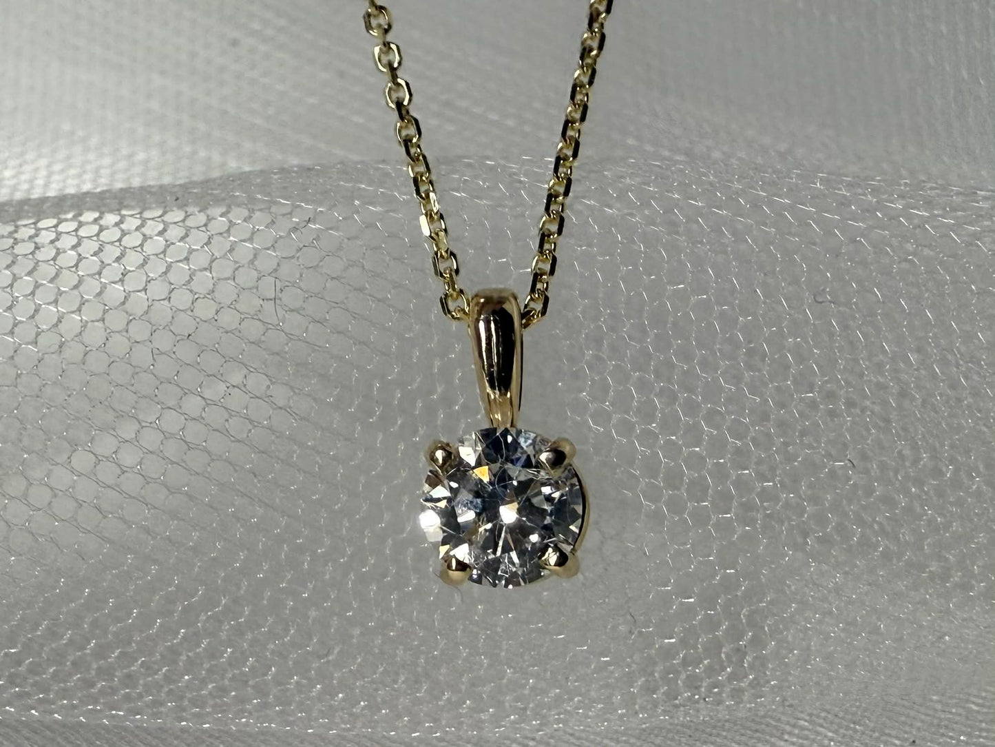 10KY .69ct Lab Grown Diamond Pendant Necklace