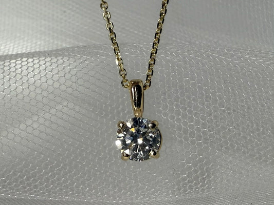 10KY .69ct Lab Grown Diamond Pendant Necklace