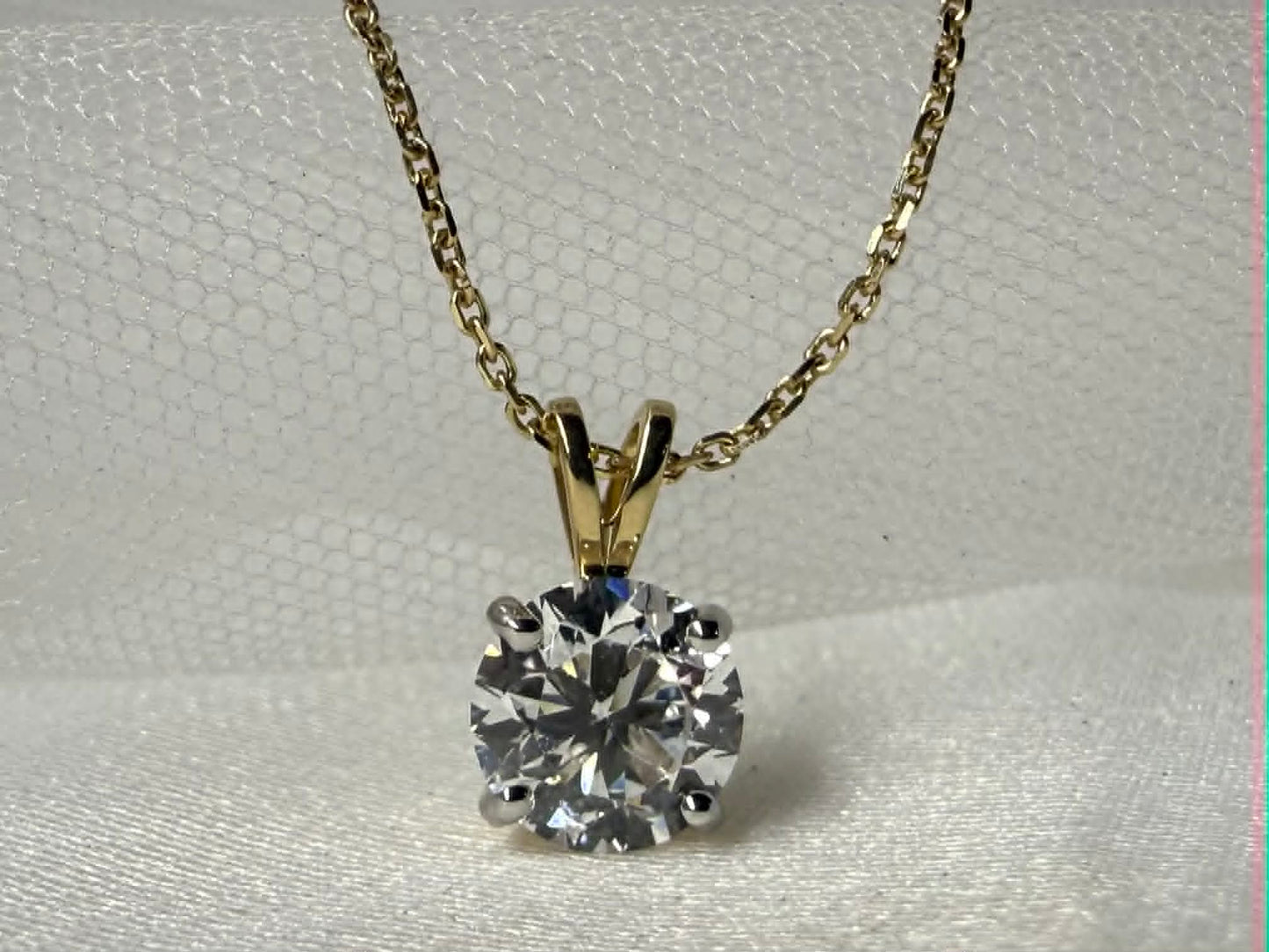 14KY 2.00ctw Round Lab Grown Diamond Pendant Necklace