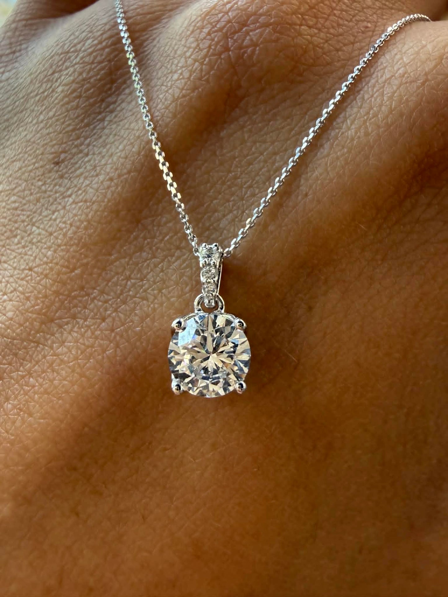 18K Yellow and White Gold 1ctw Lab Dia Pendant Necklaces