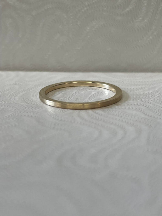 10k Gold 1.2mm Flat Satin Stackable Band