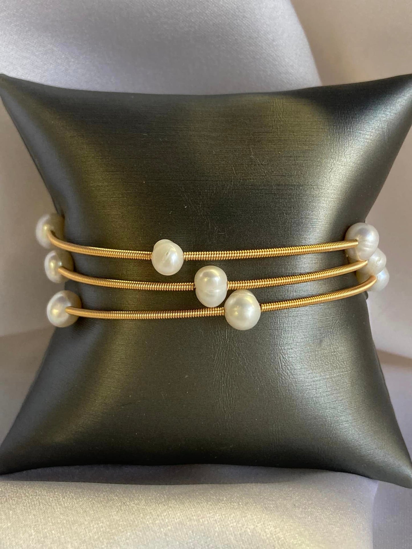 Gold plated Pearl wrap bracelet