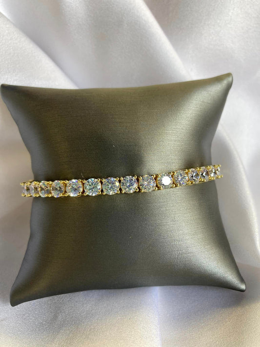 Gold Plated CZ Bolo bracelet