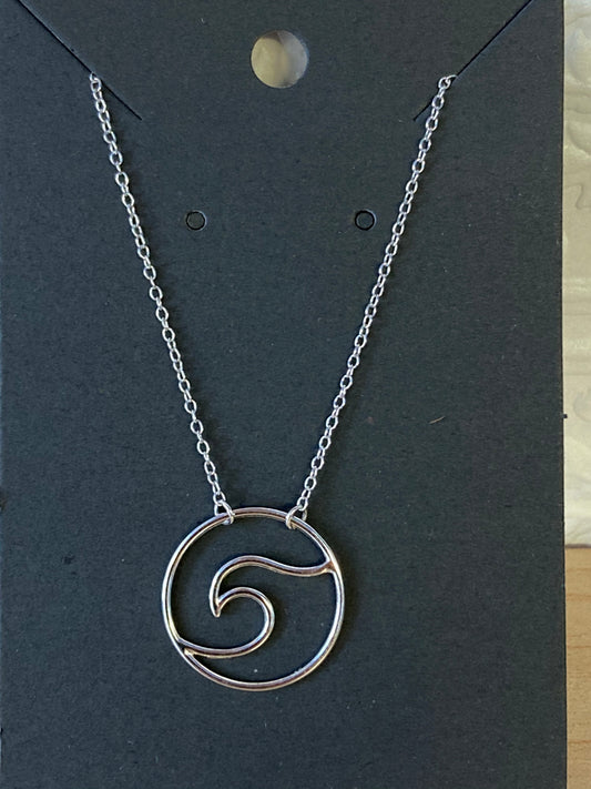 Sterling Silver Wave Necklace 18”