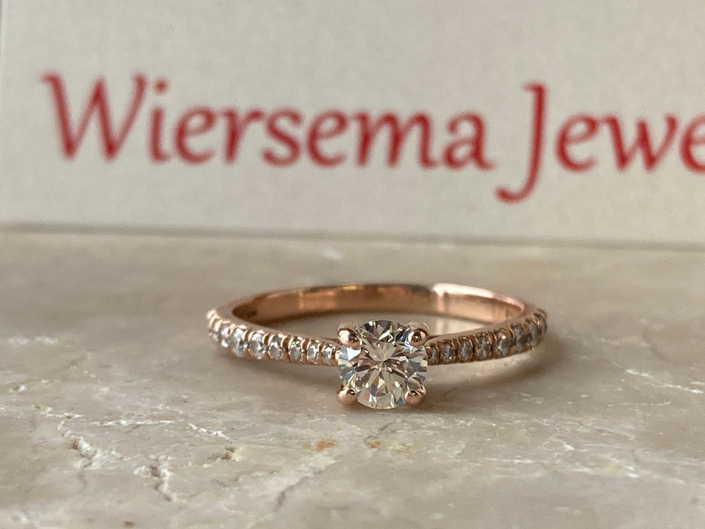 14K Rose Gold Diamond Engagement Ring