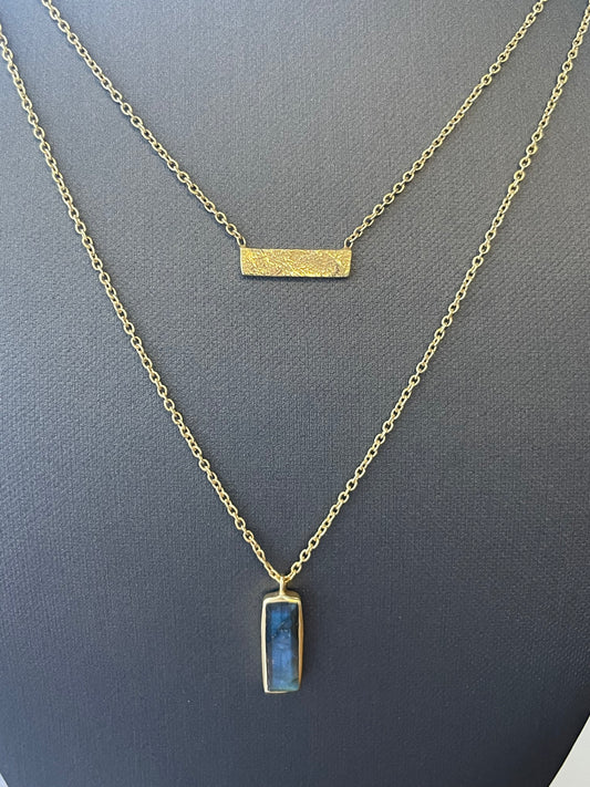 14k Gold Plated SS Double Stand Necklace